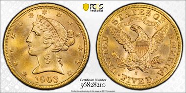 1903-S $5 MS65+ 