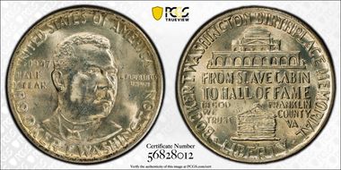 1947-D 50C Booker T. Washington MS66+