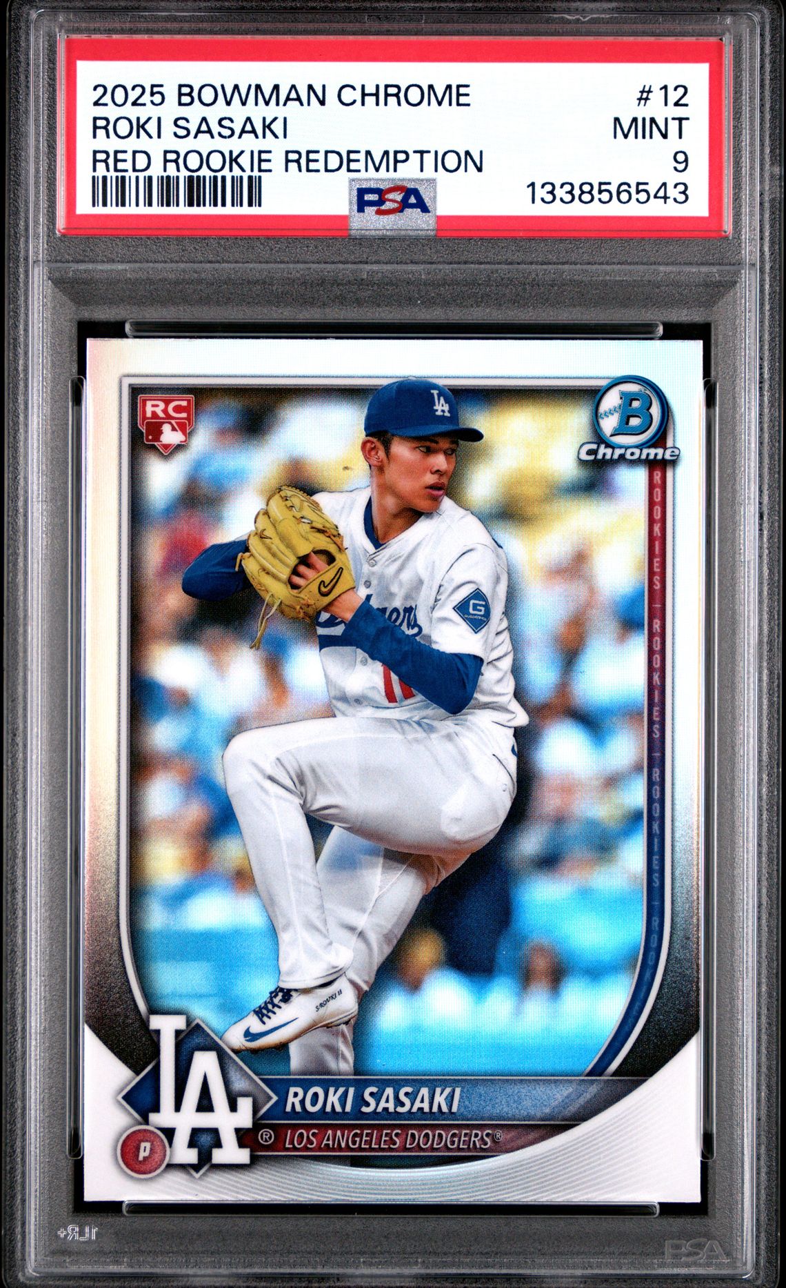 2025 Bowman Bowman Chrome Red #12 Roki Sasaki Emption front