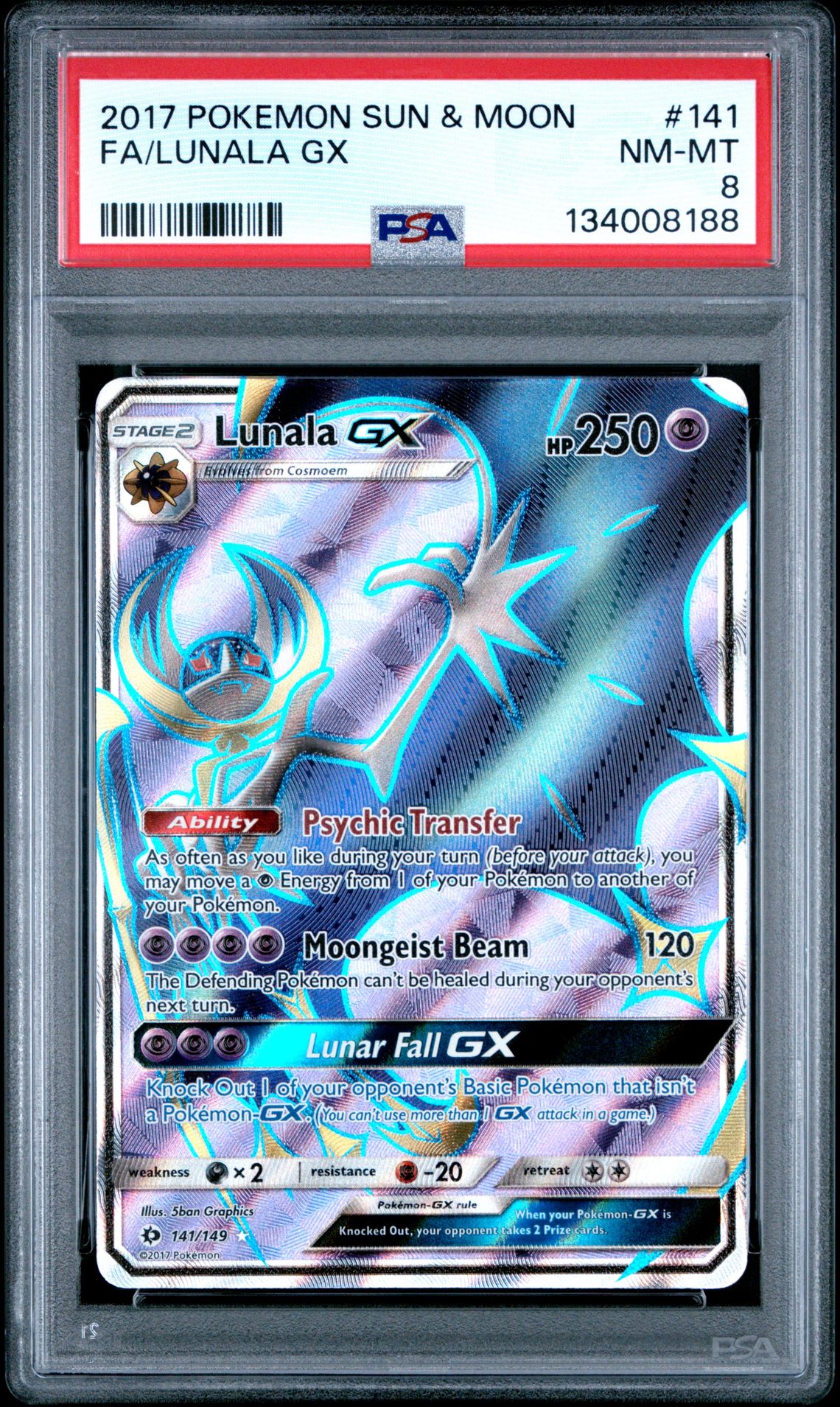 2017 Pokemon POKEMON SUN & MOON #141 Fa/Lunala Gx front
