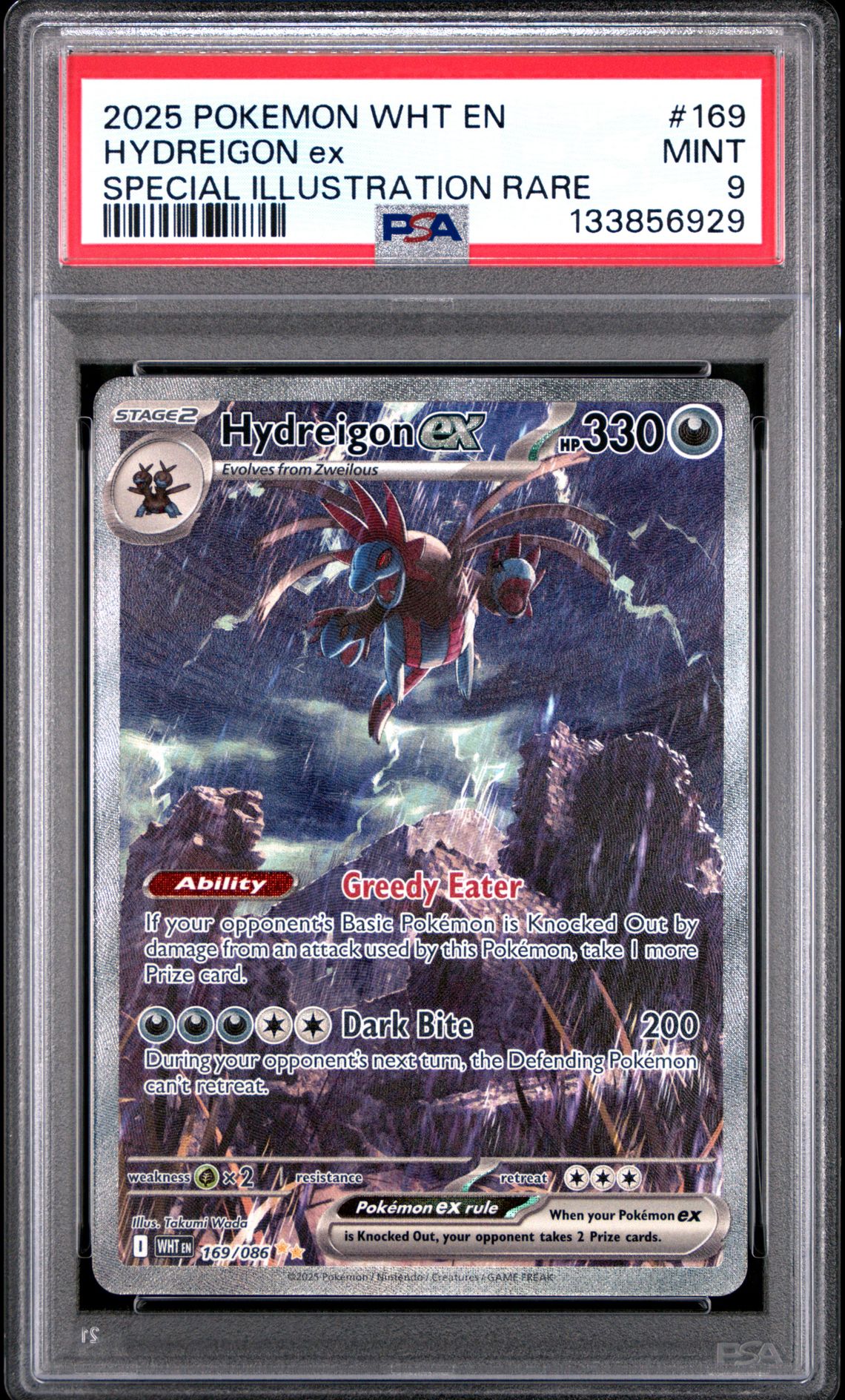 2025 Pokemon Wht En-White Flare Hydreigon Ex #169 (Special Illustration Rare) Mint 9 front