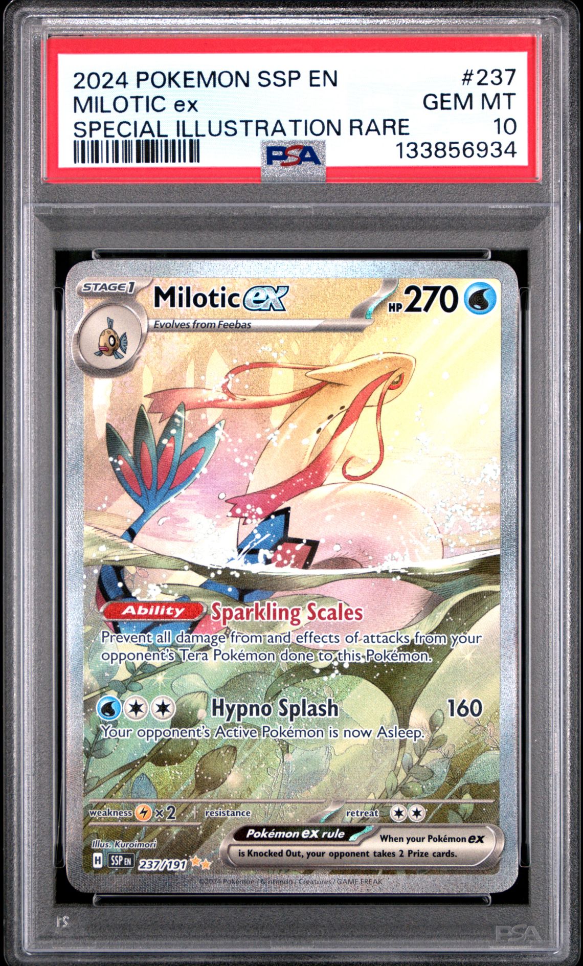 2024 Pokemon Ssp En-Surging Sparks Milotic Ex #237 (Special Illustration Rare) Gem Mt 10 front