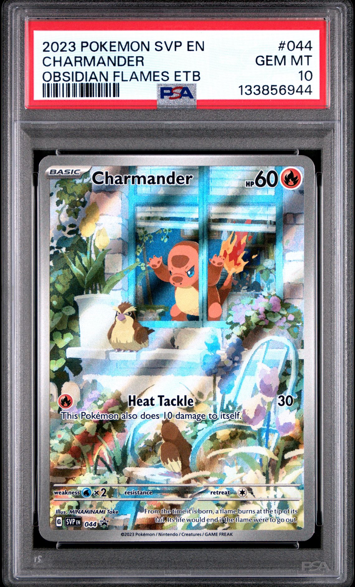 2023 Pokemon Svp En-Sv Black Star Promo Charmander #044 (Obsidian Flames Etb) Gem Mt 10 front