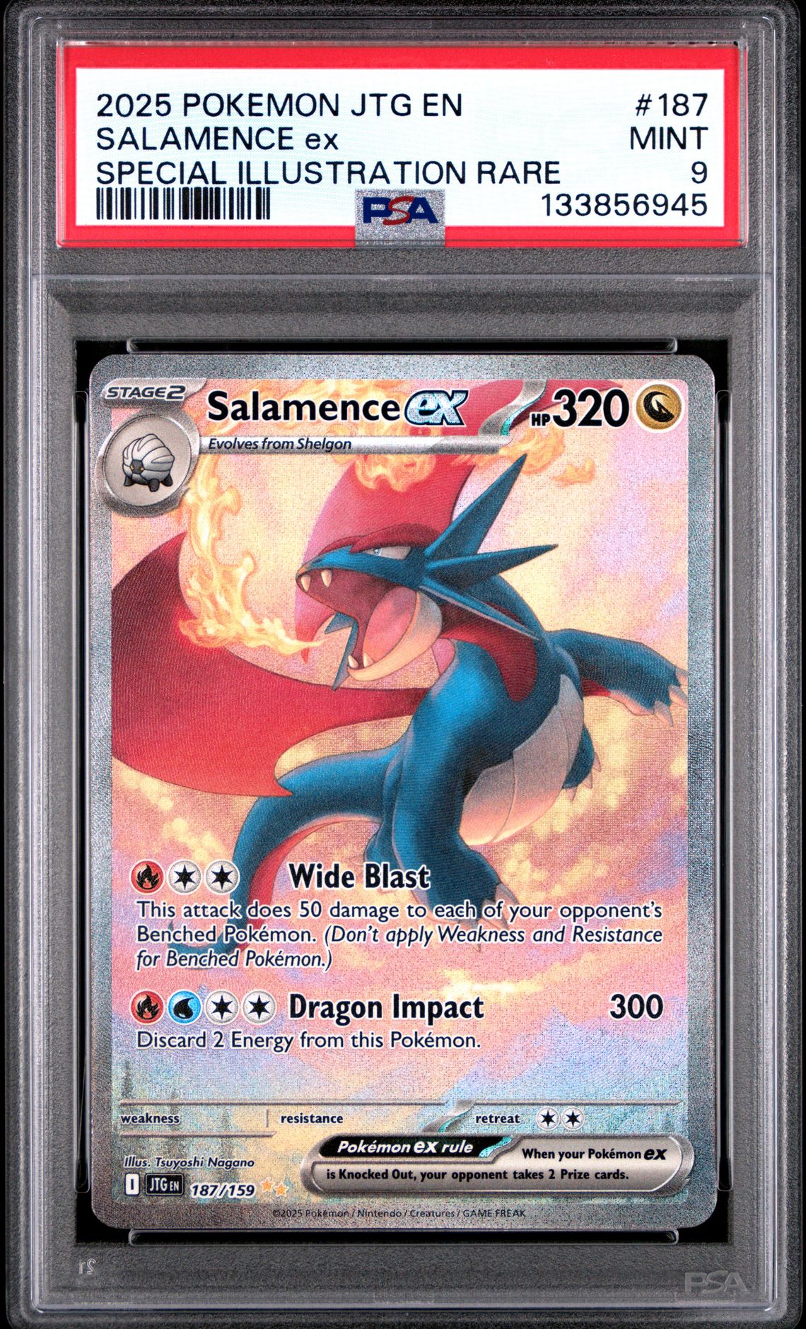 2025 Pokemon Jtg En-Journey Together Salamence Ex #187 (Special Illustration Rare) Mint 9 front