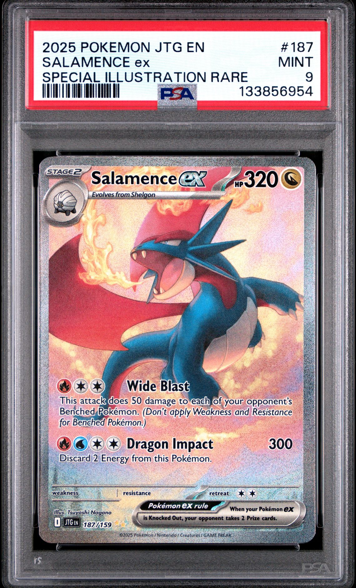 2025 Pokemon Jtg En-Journey Together Salamence Ex #187 (Special Illustration Rare) Mint 9 front