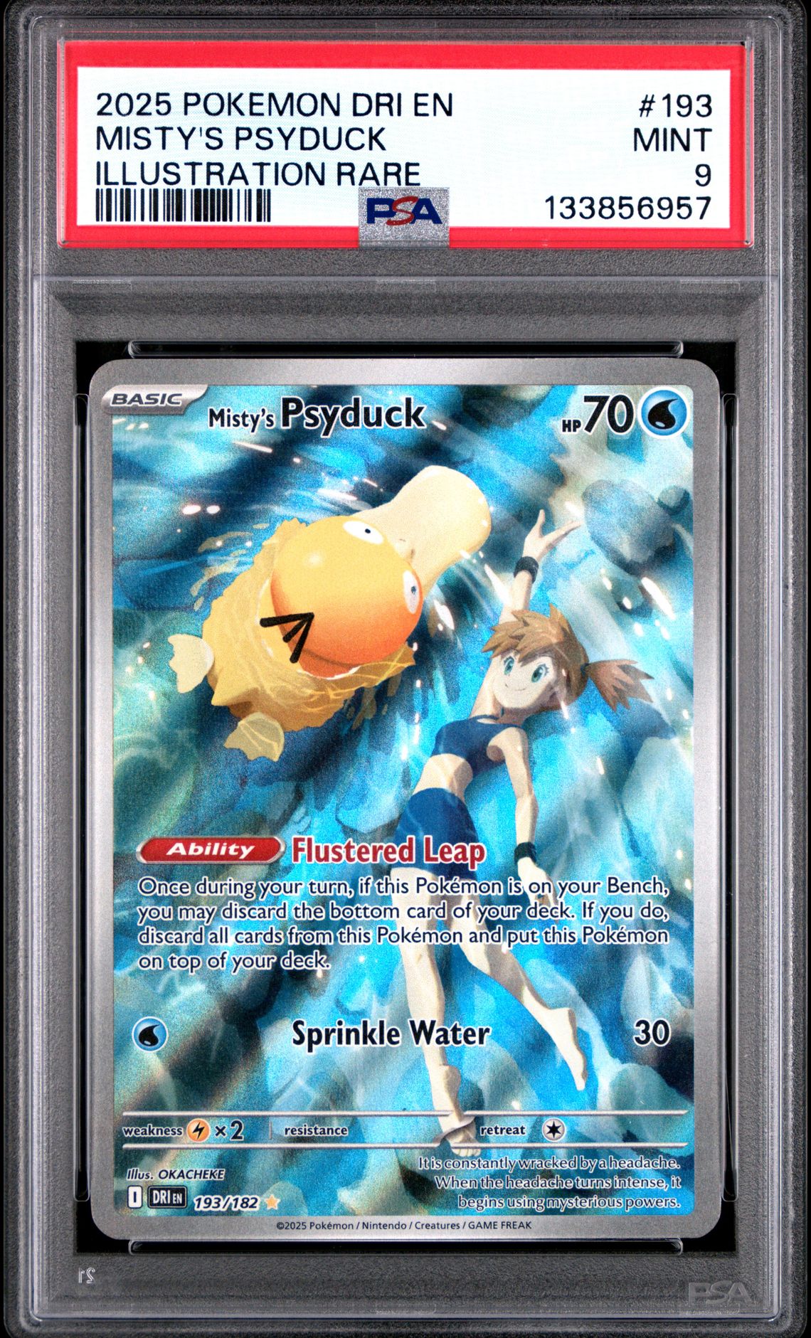 2025 Pokemon Dri En-Destined Rivals Misty's Psyduck #193 (Illustration Rare) Mint 9 front