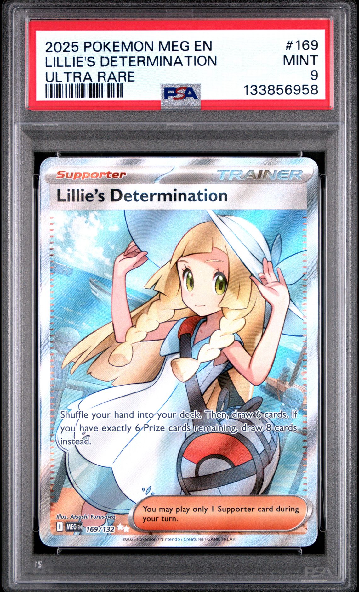 2025 Pokemon Meg En-Mega Evolution Lillie's Determination #169 (Ultra Rare) Mint 9 front