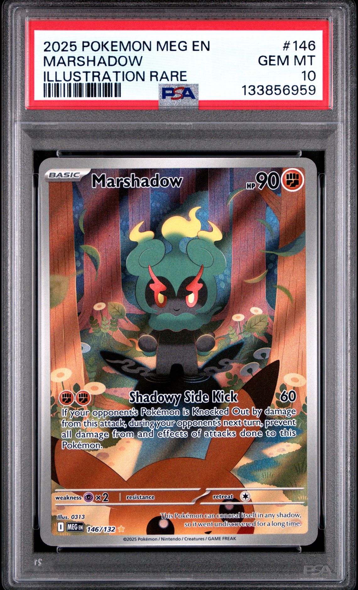 2025 Pokemon Meg En-Mega Evolution Marshadow #146 (Illustration Rare) Gem Mt 10 front