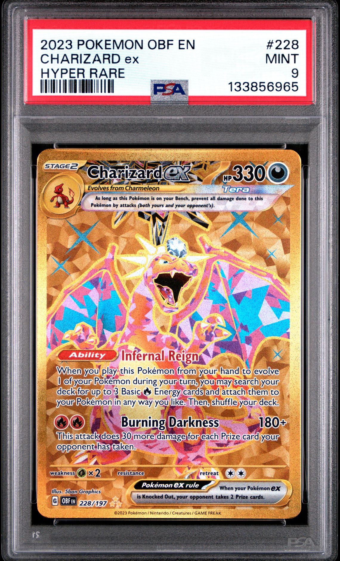 2023 Pokemon Obf En-Obsidian Flames Charizard Ex #228 (Hyper Rare) Mint 9 front
