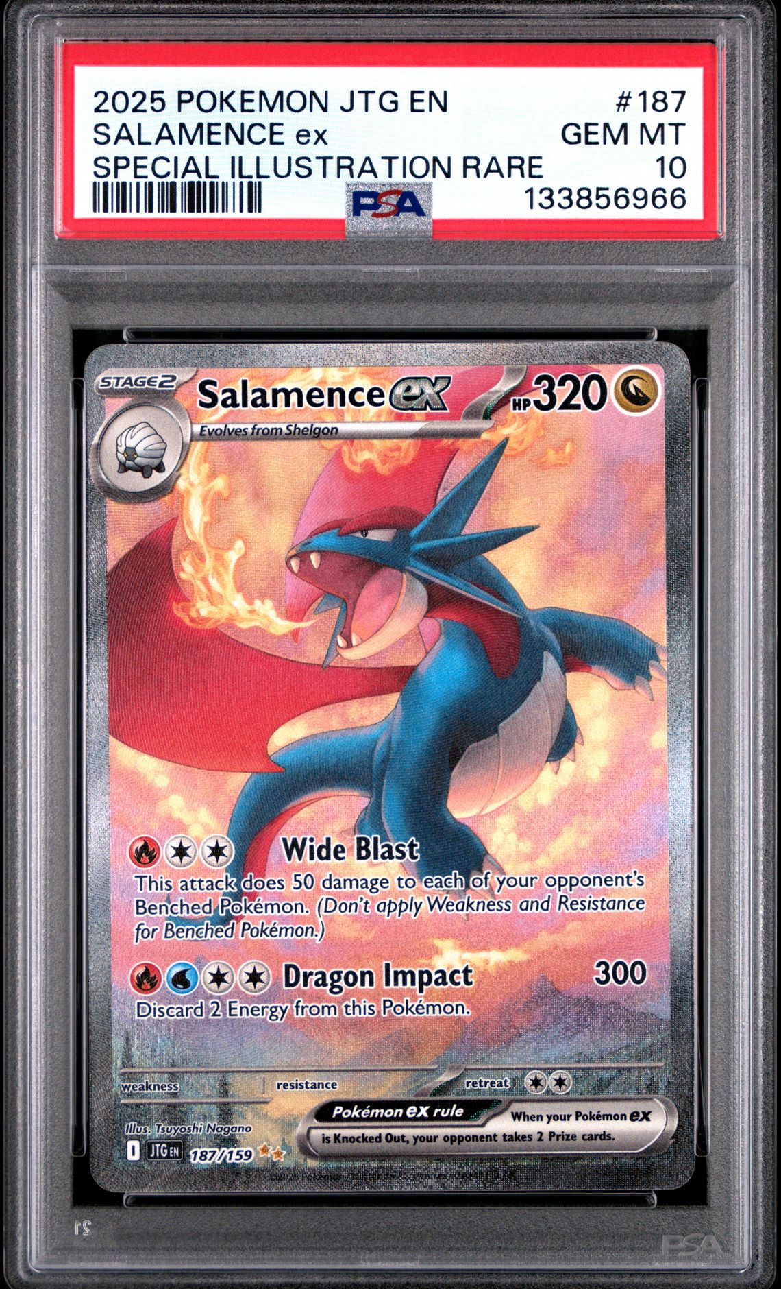 2025 Pokemon Jtg En-Journey Together Salamence Ex #187 (Special Illustration Rare) Gem Mt 10 front