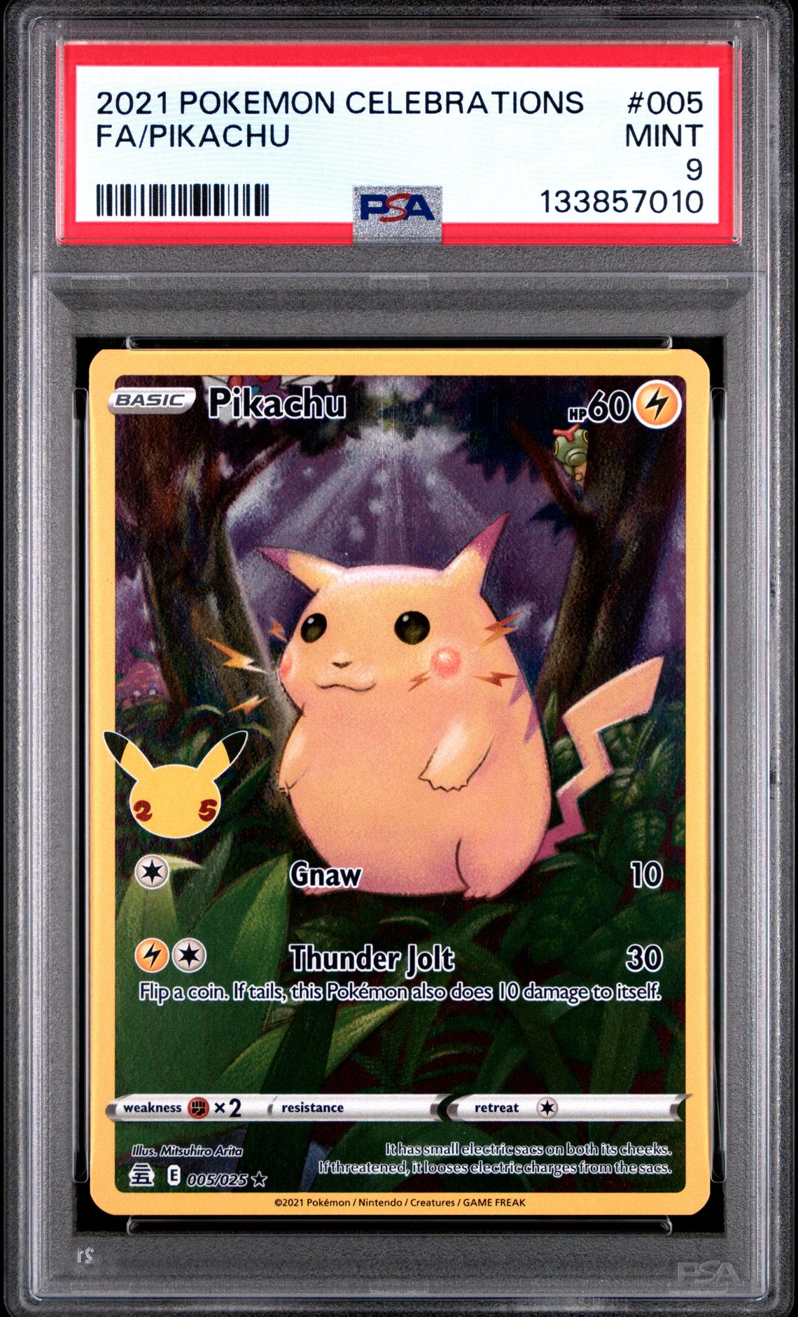 2021 Pokemon Celebrations Fa/Pikachu #005 Mint 9 front