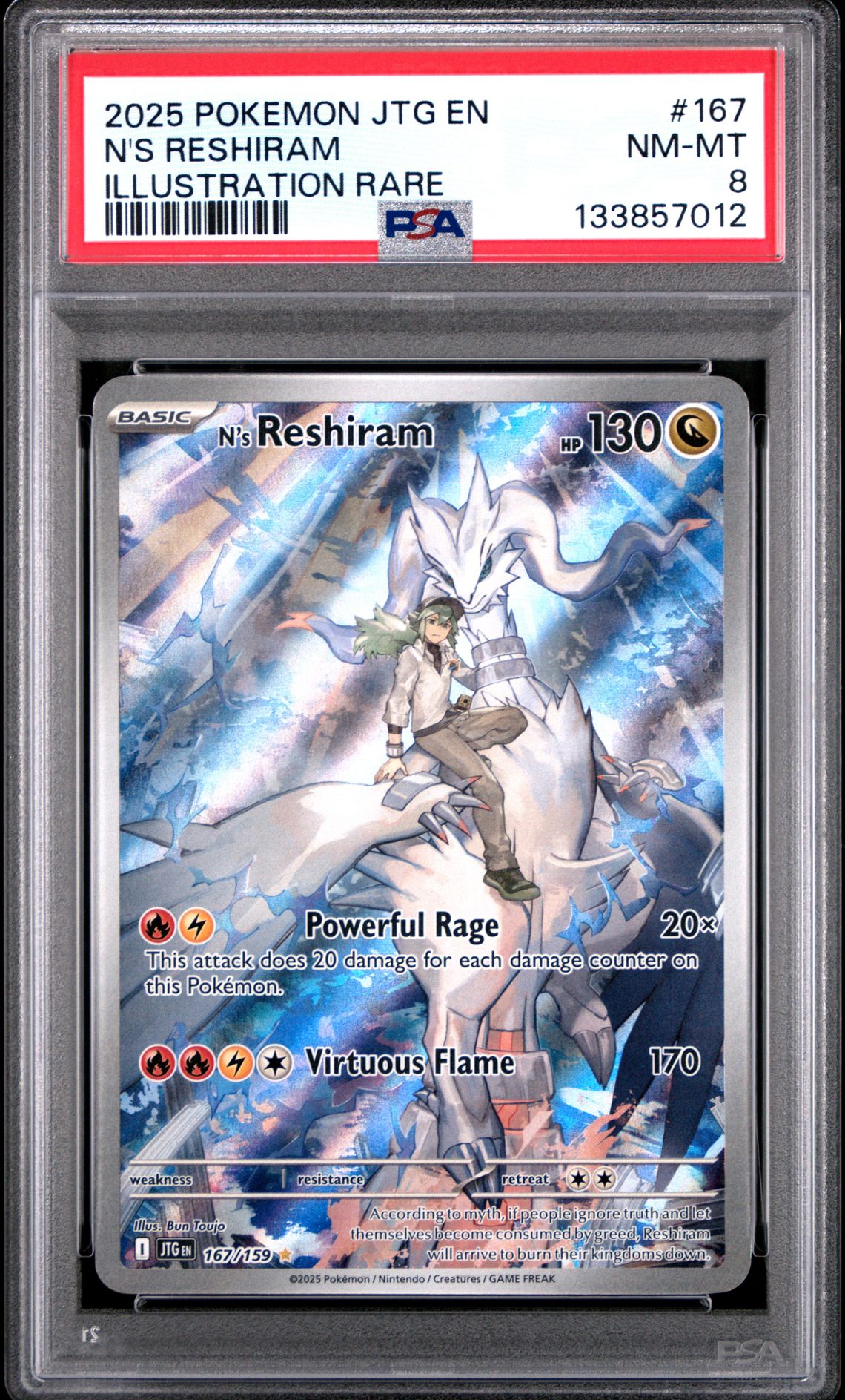 2025 Pokemon Jtg En-Journey Together N's Reshiram #167 (Illustration Rare) Nm-Mt 8 front