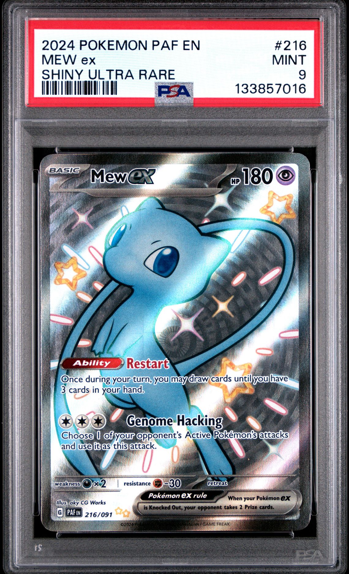 2024 Pokemon Paf En-Paldean Fates Mew Ex #216 (Shiny Ultra Rare) Mint 9 front