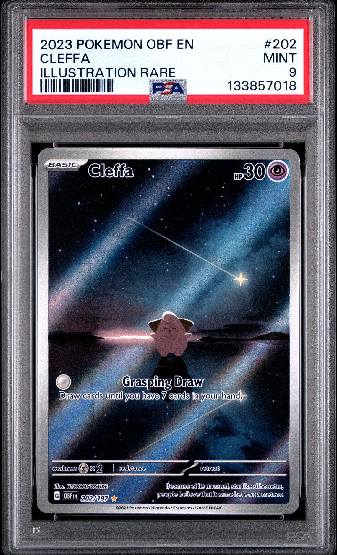 2023 Pokemon Obf En-Obsidian Flames Cleffa #202 (Illustration Rare) Mint 9 front