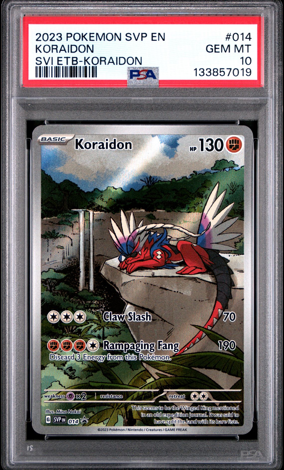2023 Pokemon Svp En-Sv Black Star Promo Koraidon #014 (Svi Etb-Koraidon) Gem Mt 10 front