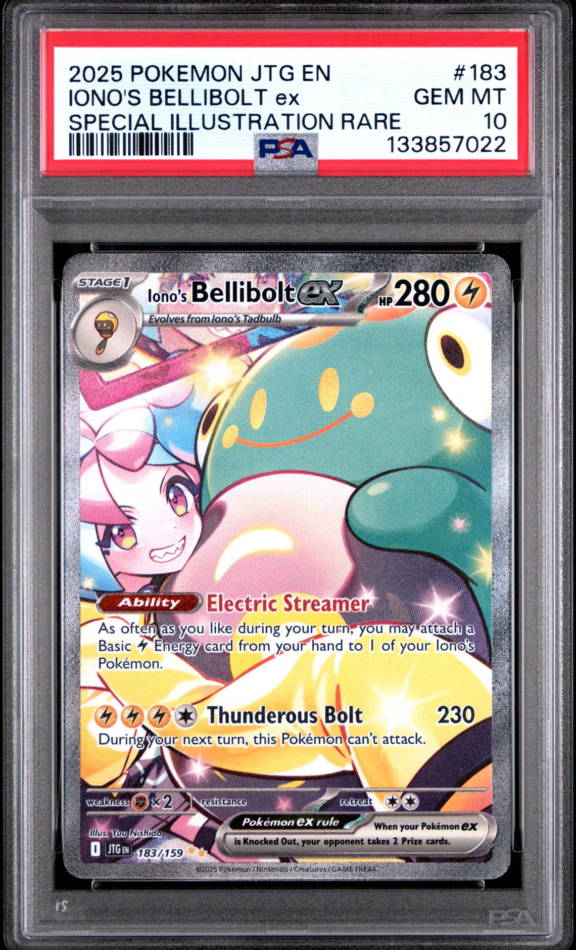 2025 Pokemon Jtg En-Journey Together Iono's Bellibolt Ex #183 (Special Illustration Rare) Gem Mt 10 front