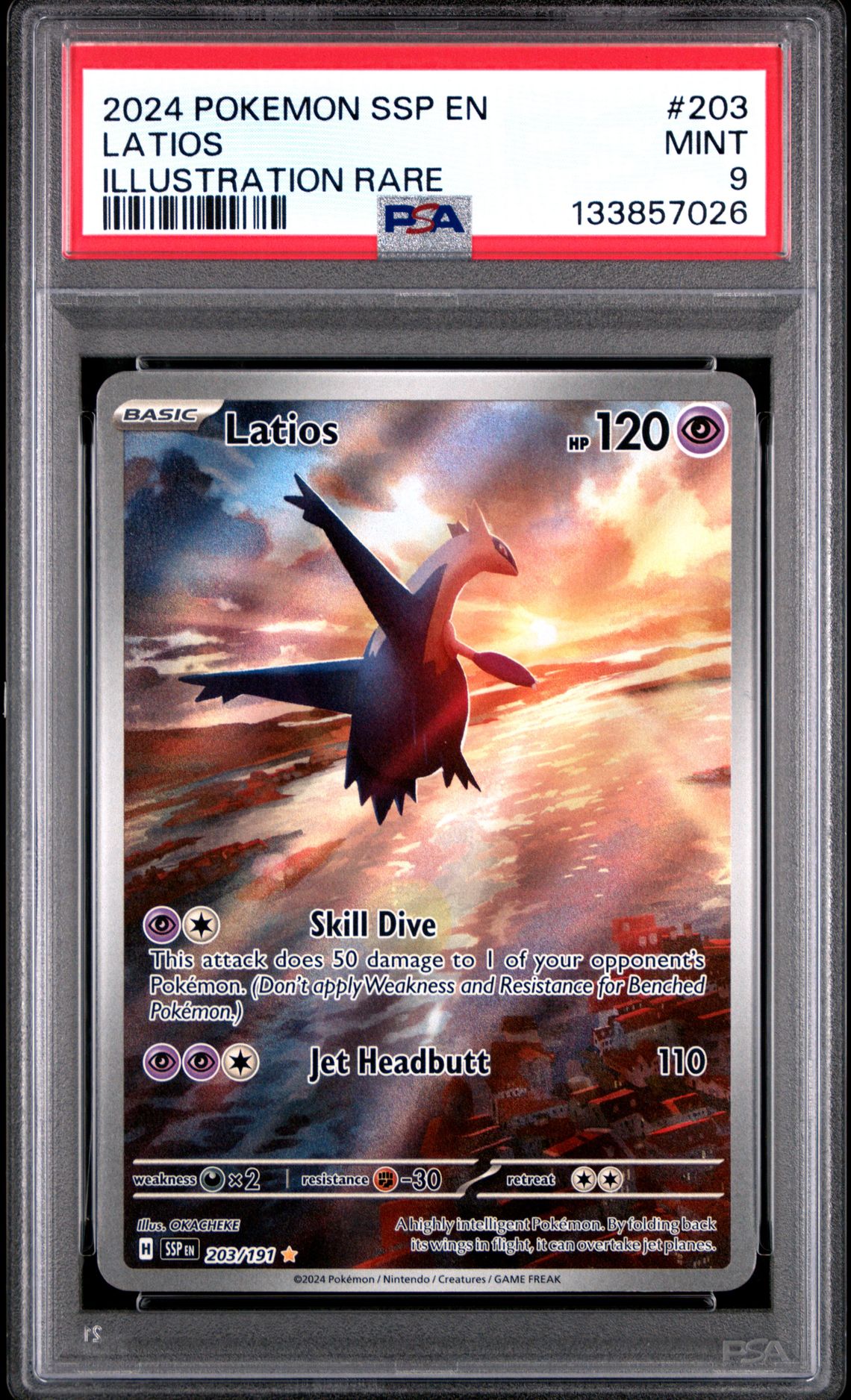 2024 Pokemon Ssp En-Surging Sparks Latios #203 (Illustration Rare) Mint 9 front