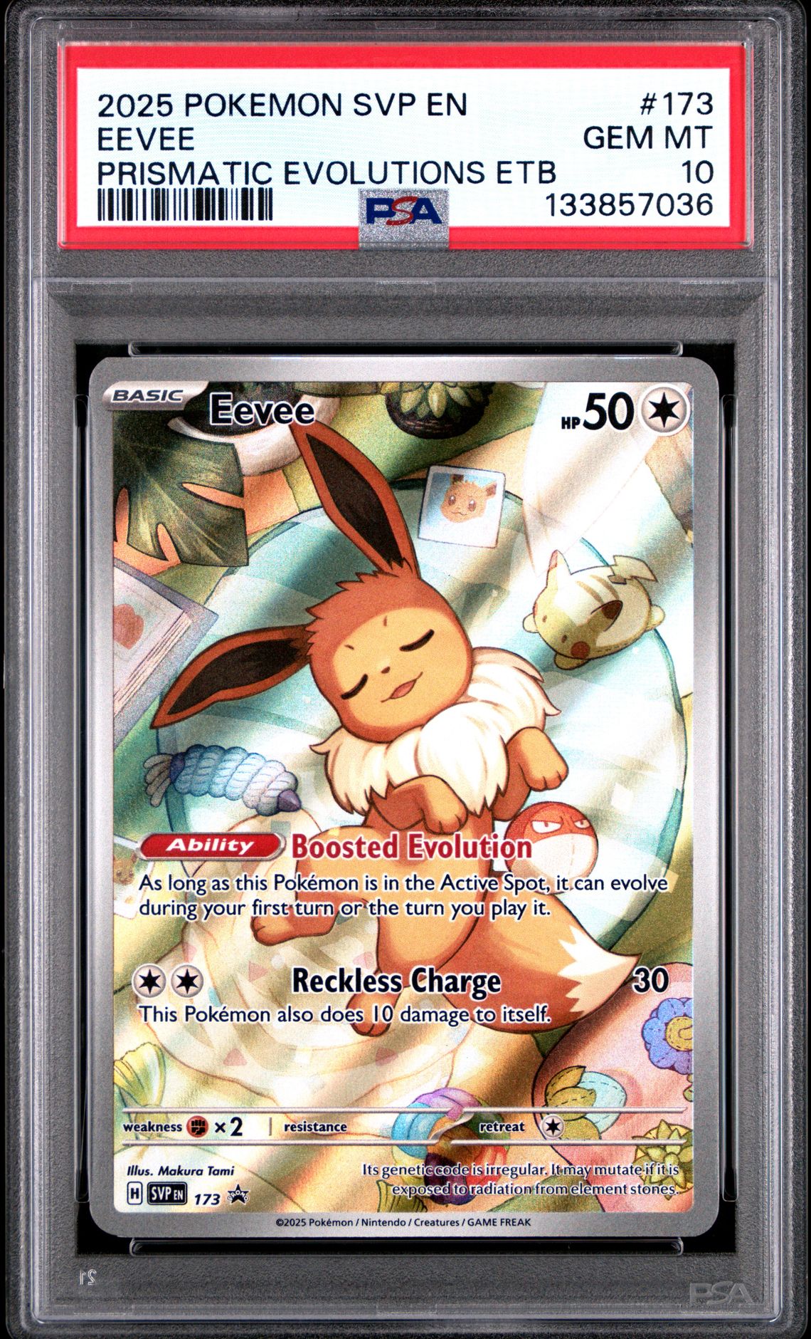 2025 Pokemon Svp En-Sv Black Star Promo Eevee #173 (Prismatic Evolutions Etb) Gem Mt 10 front