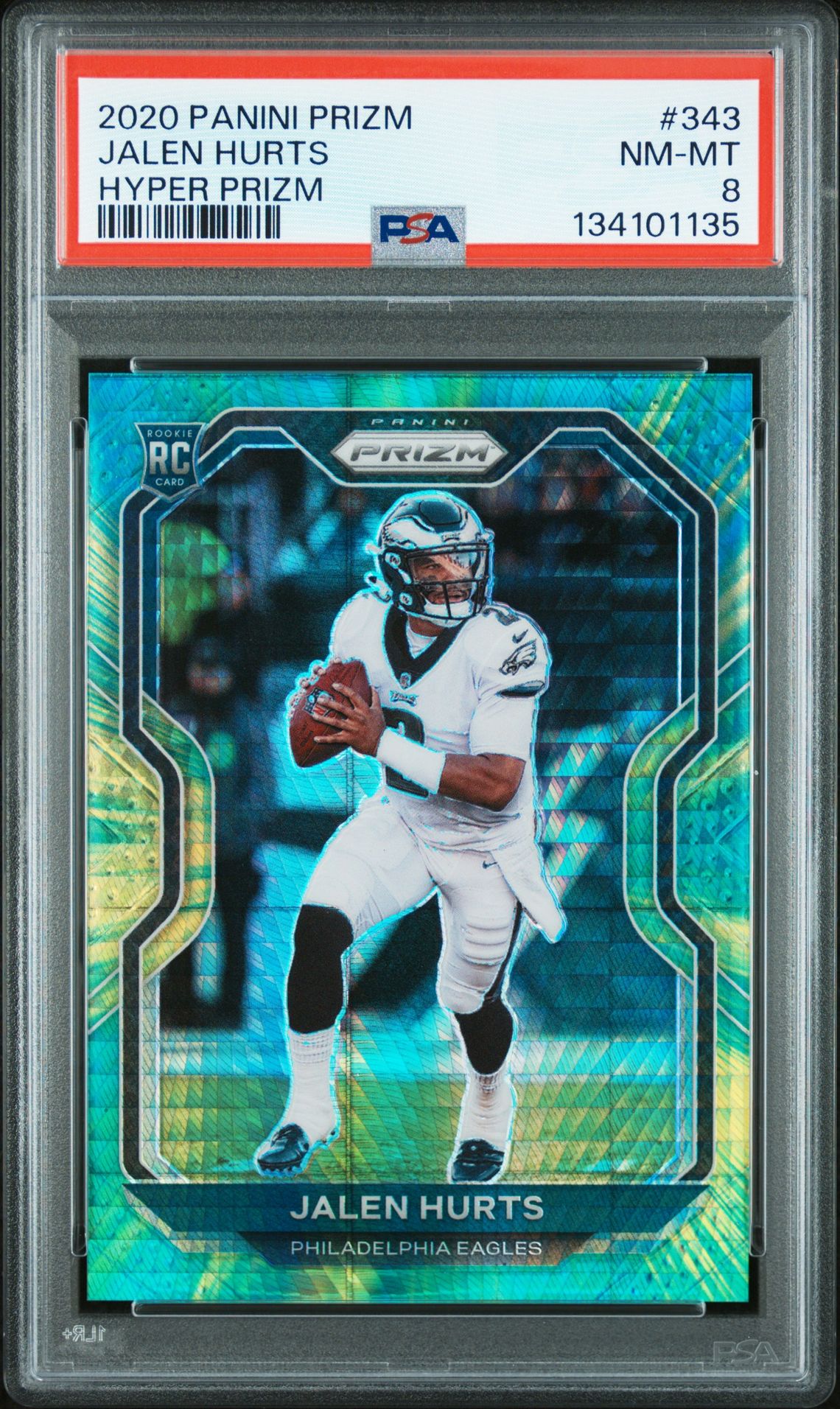 2020 Panini Prizm Jalen Hurts #343 (Hyper Prizm) Nm-Mt 8 front