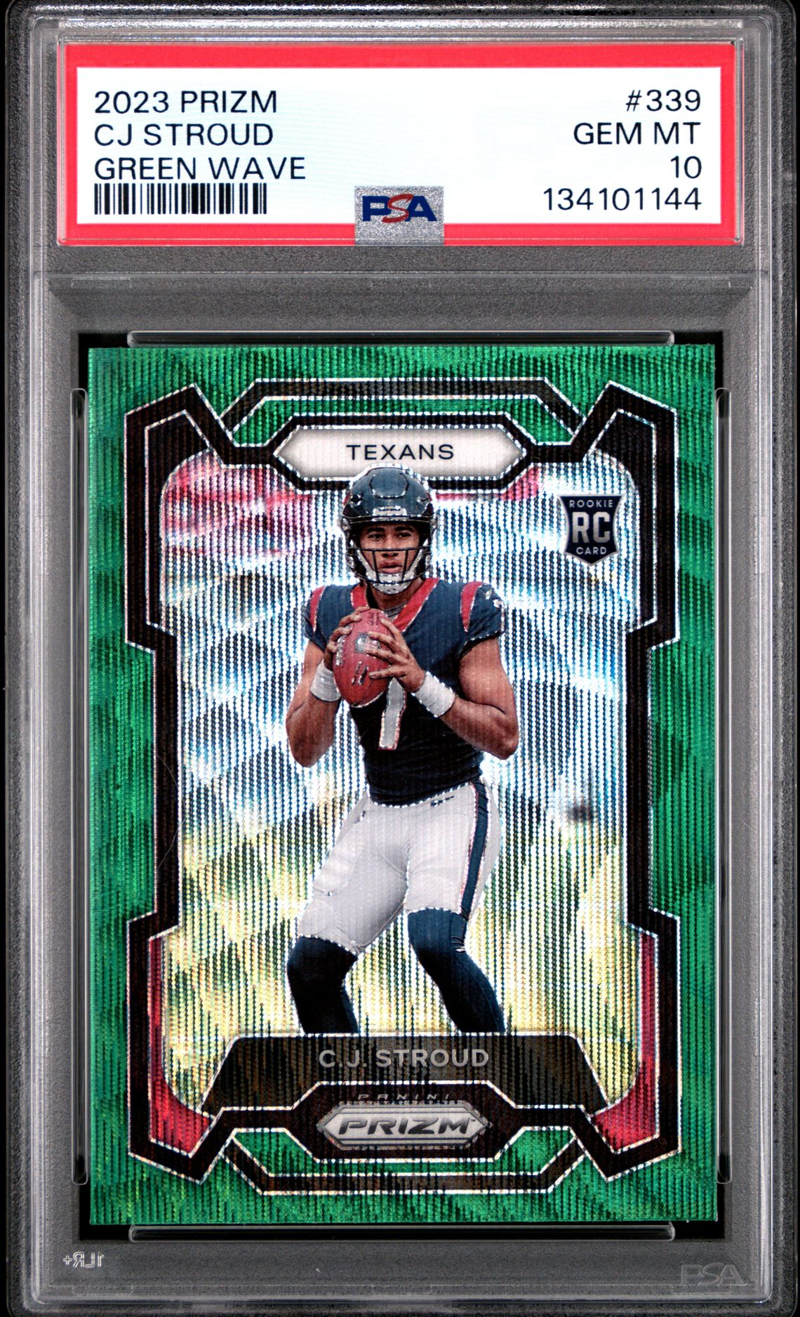 2023 Panini Prizm Cj Stroud #339 (Green Wave) Gem Mt 10 front