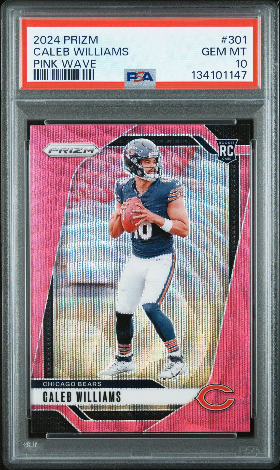 2024 Panini Prizm Caleb Williams #301 (Pink Wave) Gem Mt 10 front
