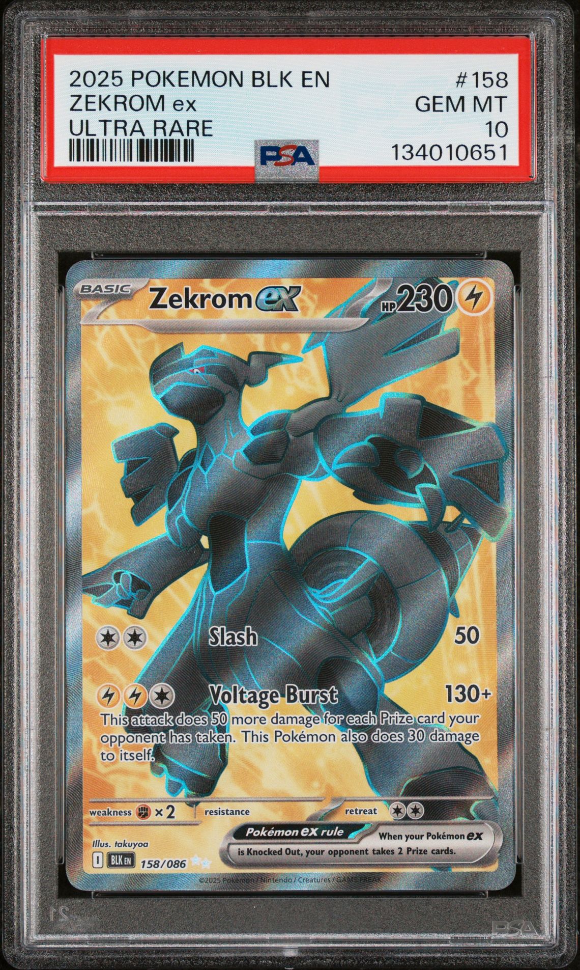 2025 Pokemon POKEMON BLK EN-BLACK BOLT ULTRA RARE #158 Zekrom Ex front