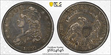 1836/1336 50C O-108a, Lettered Edge VF35