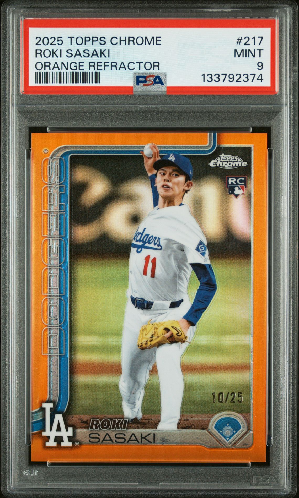 2025 Topps TOPPS CHROME Orange Refractor #217 Roki Sasaki front