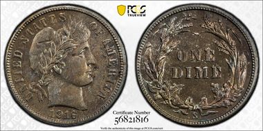 1916-S 10C Barber N1