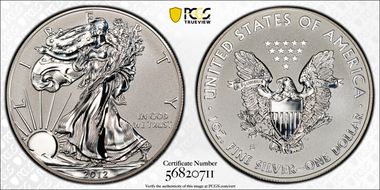 2012-S $1 Silver Eagle Rev PR  75th Anniversary SF Mint Set PR70