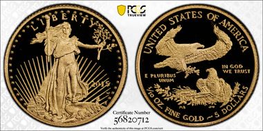 2015-W $5 Gold Eagle First Strike PR69DCAM