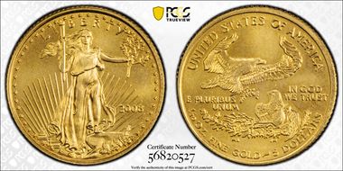 2008 $5 Gold Eagle MS70