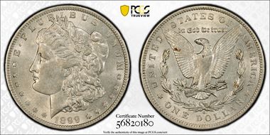 1899-O $1 VAM 6, Micro O AU50