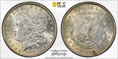 1888 $1 VAM 11, Doubled Ear MS61