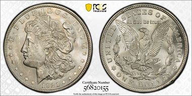 1921 $1 Wide Reeding MS63