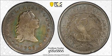 1795 $1 Flowing Hair, 3 Leaves F15