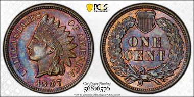 1907 1C MS66BN