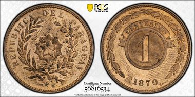 1870 1C MS63RB