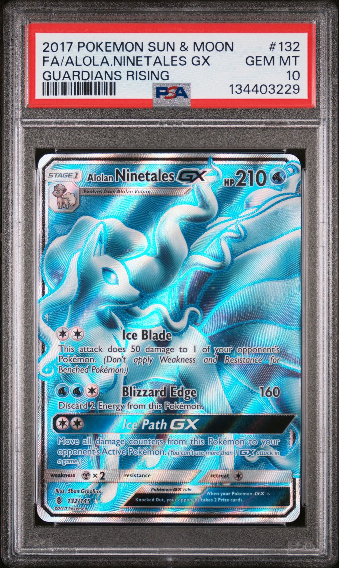 2017 Pokemon POKEMON SUN & MOON GUARDIANS RISING #132 Fa/Alola.Ninetales Gx front