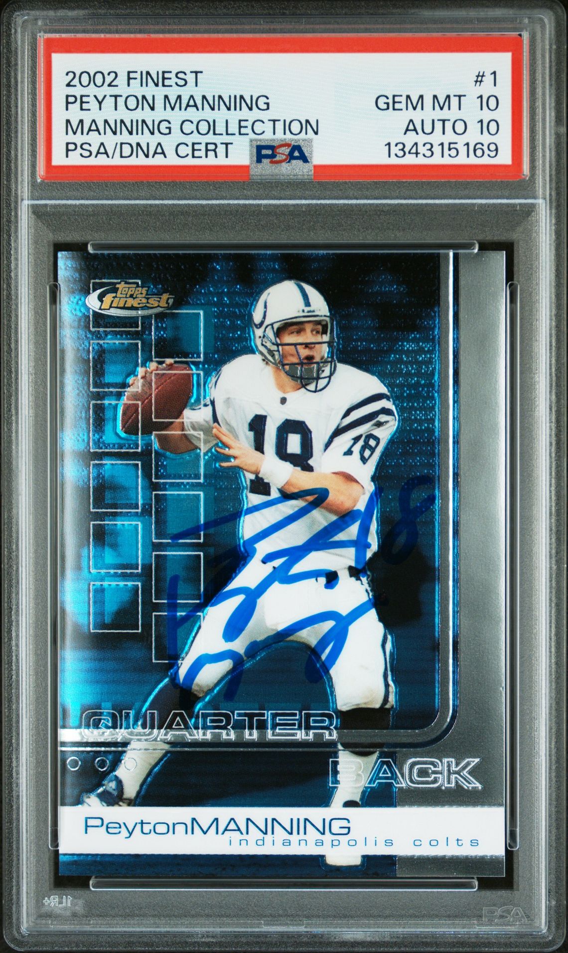 2002 Finest FINEST MANNING COLLECTION #1 Peyton Manning front