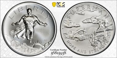 2025 Medal DC Comics - Superman 2 1/2oz Ag First Strike MS69