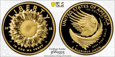 2025-W $100 American Liberty High Relief .9999 Fine First Strike PR70DCAM