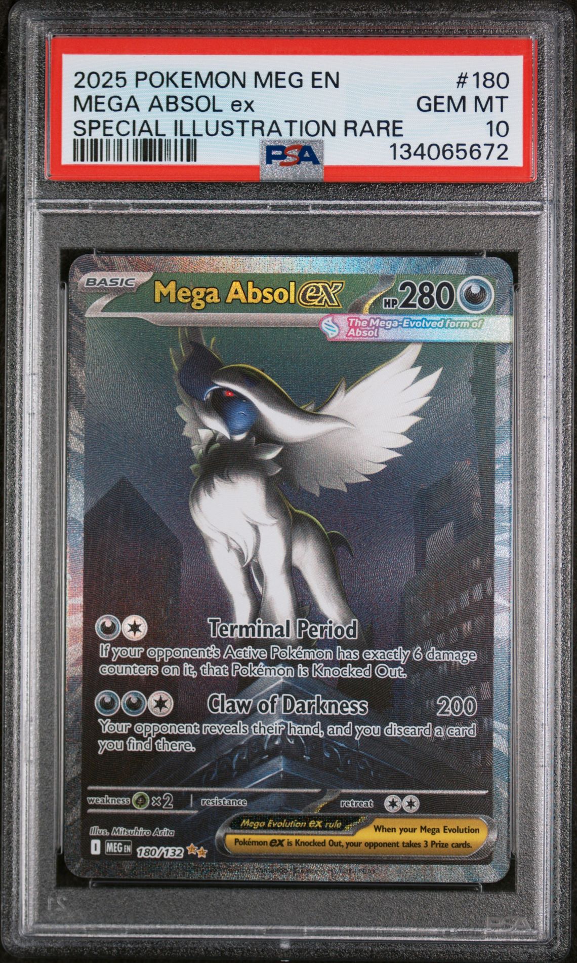 2025 Pokemon POKEMON MEG EN-MEGA EVOLUTION SPECIAL ILLUSTRATION RARE #180 Mega Absol Ex front
