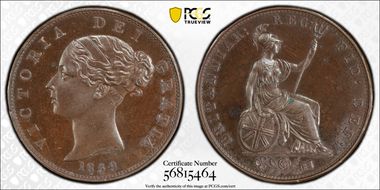 1839 1/2D S-3949 Bronzed ↑↑ PR64