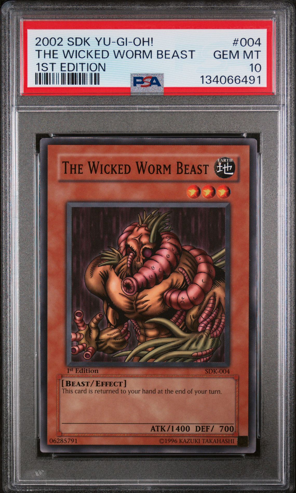 2002 Yu-Gi-Oh! YU-GI-OH! STARTER DECK: KAIBA 1ST EDITION #004 The Wicked Worm Beast front