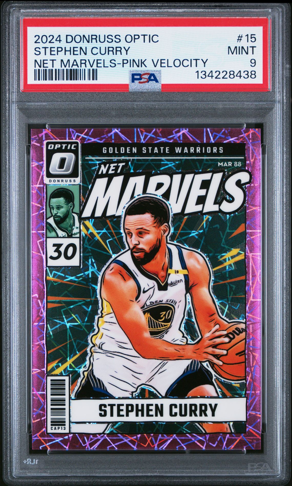 2024 Panini PANINI DONRUSS OPTIC NET MARVELS PINK VELOCITY #15 Stephen Curry front