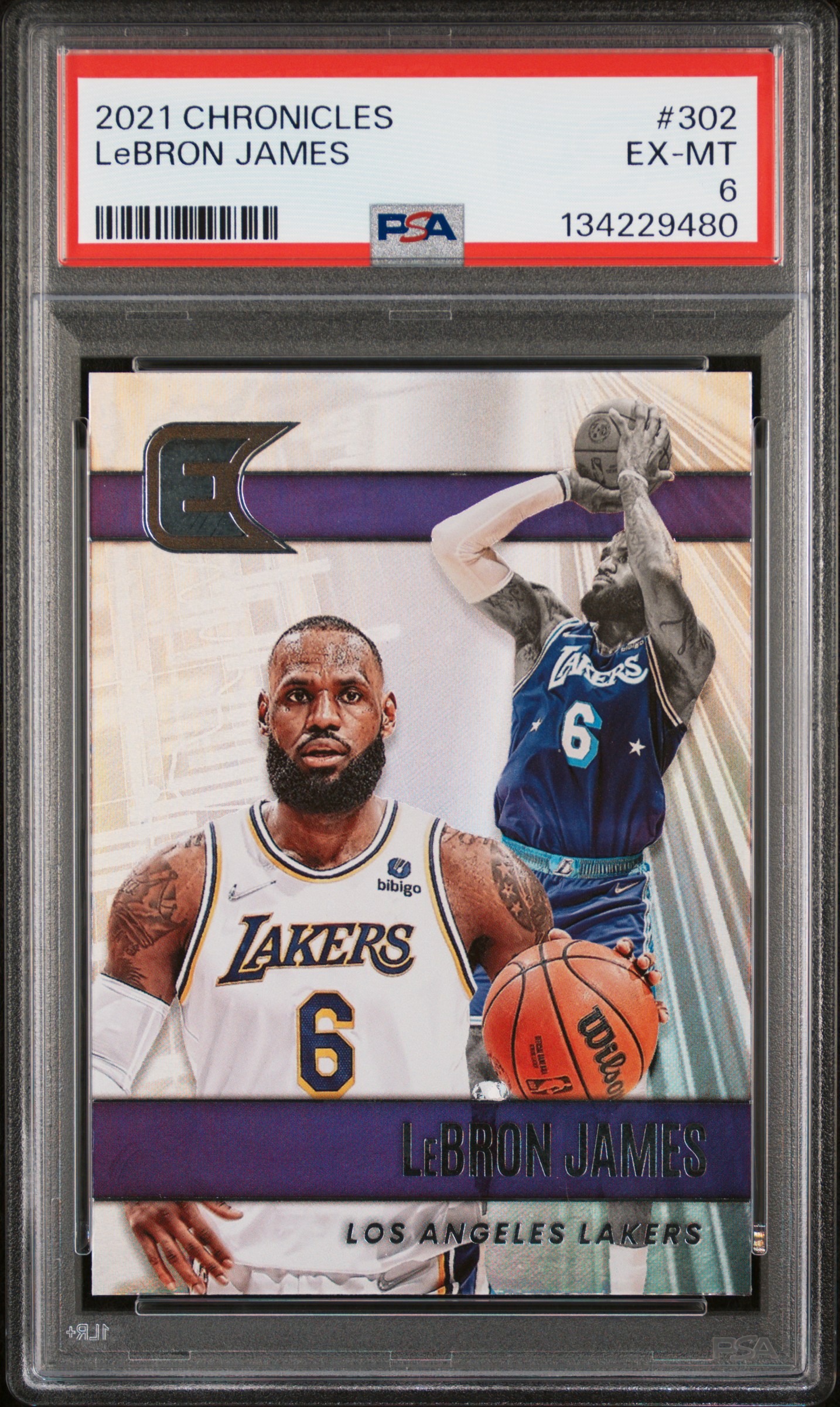 2021 #302 LeBron James PSA 6 Panini Chronicles