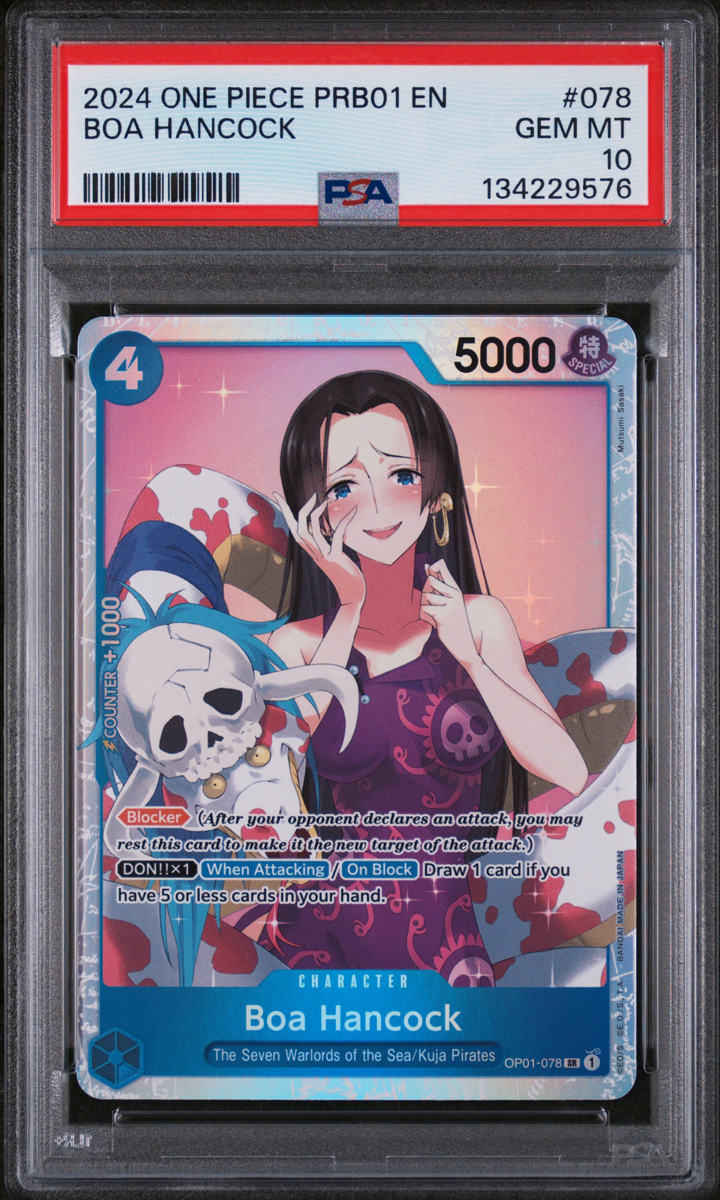 2024 #078 Boa Hancock PSA 10 One Piece PRB01-Premium Booster -One Piece Card the Best-