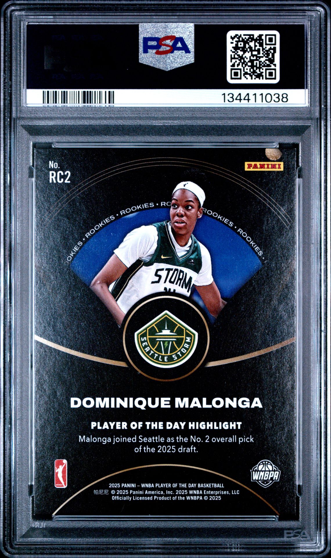 2025 Panini Wnba Player Of The Day Rookies Dominique Malonga #2 (Rookies-Green) Nm 7 back