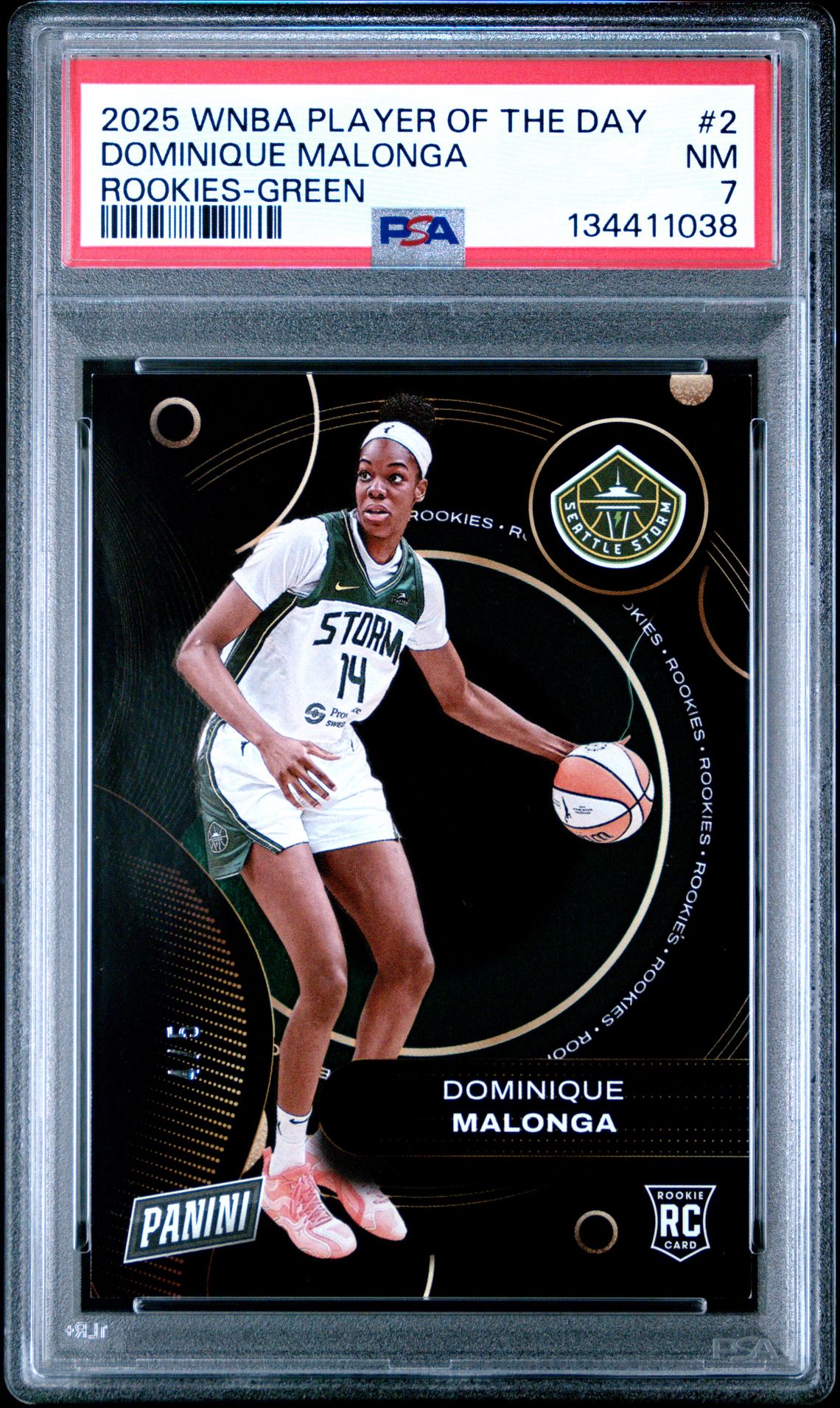 2025 Panini Wnba Player Of The Day Rookies Dominique Malonga #2 (Rookies-Green) Nm 7 front
